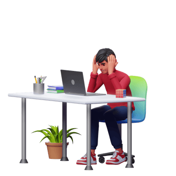 Men Work Activity, 3D illustration Transparent Background PNG
