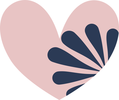 Cute Heart flower pink blue pastel colour design PNG transparent background high quality