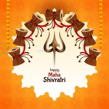 Traditional Maha Shivratri Indian lord Shiva worship festival card vector