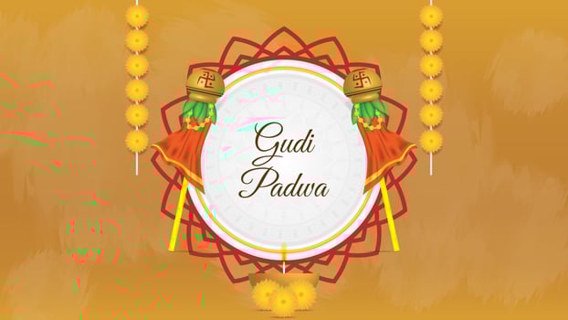 Gudi padwa greeting illustration banner vector