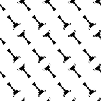 Winner trophy cup seamless pattern. Black simple silhouette texture. Championship prize for first place. Vector illustration.