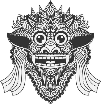 Barong Mask Illustration vector