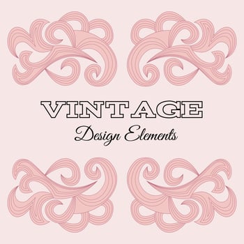 Calligraphic design elements and page decoration. Red Vintage floral elements for design. Vector decorative design elements.