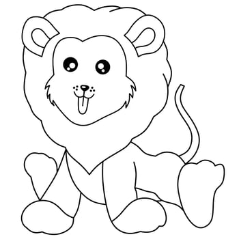 cute lion pictures for coloring book vector