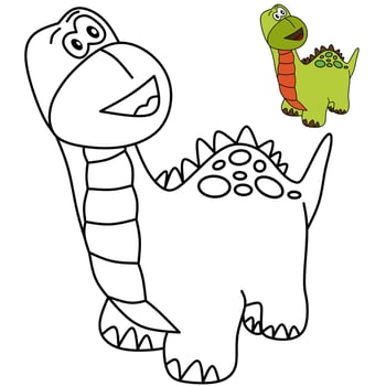 Cute dino for coloring pages vector