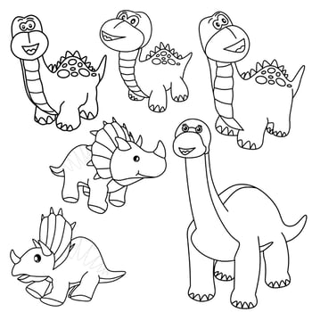 Dinosaur cartoon vector for coloring book