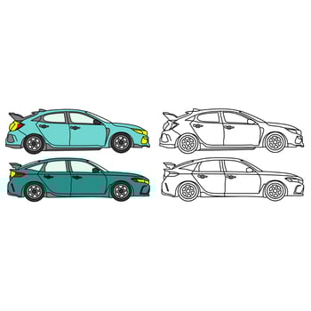 car vector image for coloring book