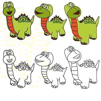 Cute dino for coloring pages vector