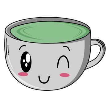 vector image of cute and funny glass