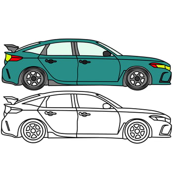 car vector image for coloring book