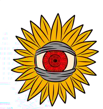 eye and sunflower logo image vector