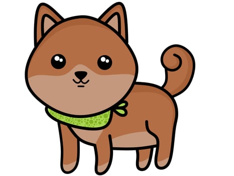 Kawaii dog cartoon character vector