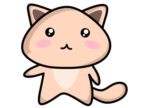 Cute cat character kawaii style vector
