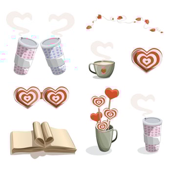 Vector set of pictures on the theme of love and family. Cartoon style. EPS 10