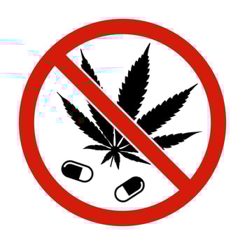 Drug prohibition sign vector