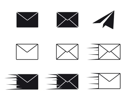 Set of isolated icons on a theme mail vector