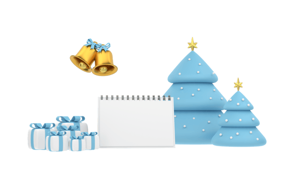 3D. New year calendar. merry Christmas and happy new year Christmas tree and gift png