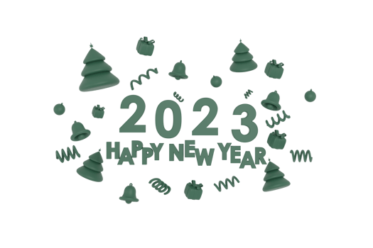 3D. Happy new year 2023, Merry Christmas Christmas tree, gifts, bell, christmas ball png