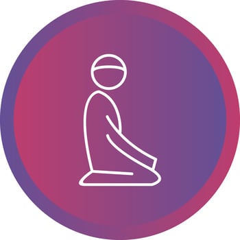 Beautiful Offering Prayer Line Vector Icon