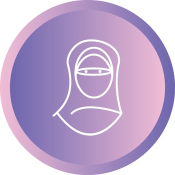 Beautiful Women With Niqab Line Vector Icon