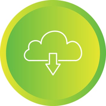 Beautiful Cloud download Line Vector Icon