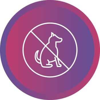 Beautiful No Pet Sign Line Vector Icon