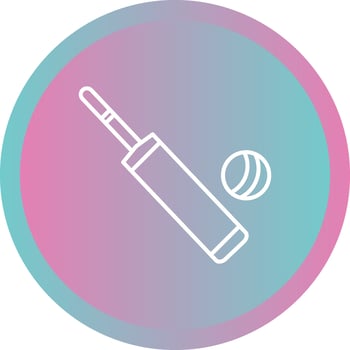 Beautiful Bat and Ball Line Vector Icon