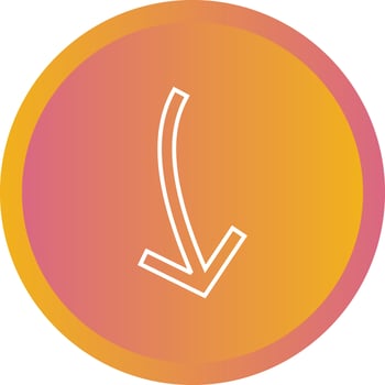 Beautiful Arrow Pointing Down Line Vector Icon