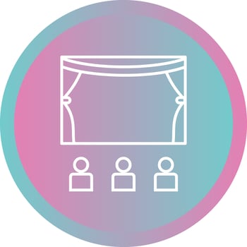Beautiful Cinema Hall Line Vector Icon