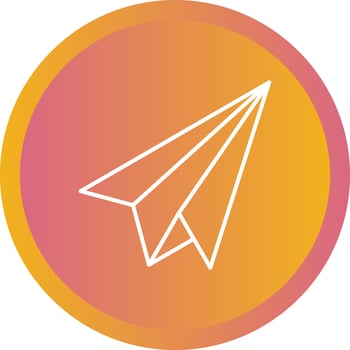 Beautiful Paper Airplane Line Vector Icon