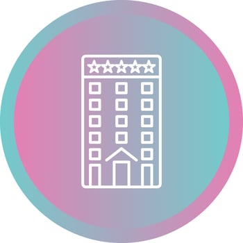 Beautiful Five Star Hotel Line Vector Icon