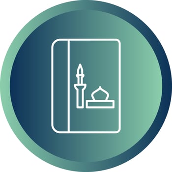 Beautiful Religious Book Line Vector Icon