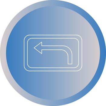 Beautiful Left Turn line icon vector