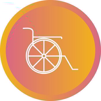 Beautiful wheel chair vector line icon