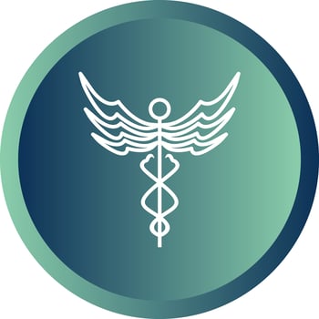 Beautiful Caduceus vector line icon
