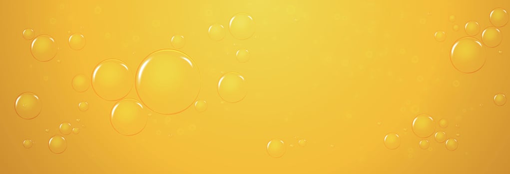 Golden, yellow oil drops, bubbles Soda pop. vector illustration on transparent background