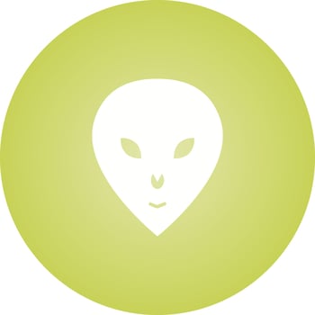 Unique Alien Face Vector Glyph Icon