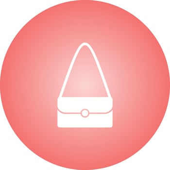 Unique Shoulder Bag Vector Glyph Icon