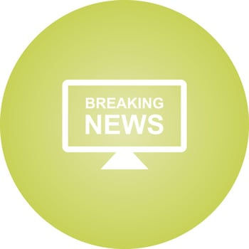 Unique Breaking News On TV Vector Glyph Icon