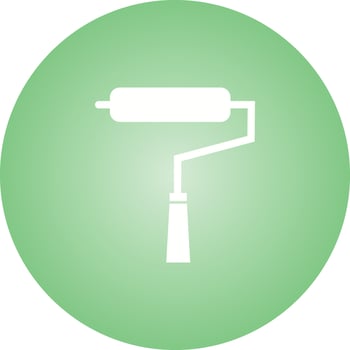 Unique Paint Roller Vector Glyph Icon