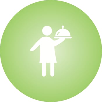 Unique Man Serving Food Vector Glyph Icon
