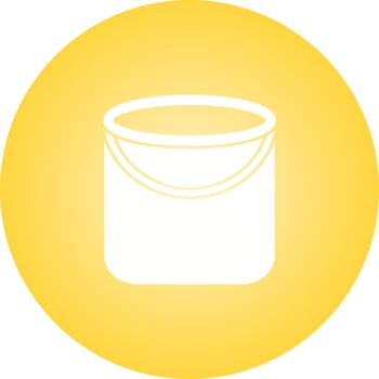 Unique Sand Bucket Vector Glyph Icon
