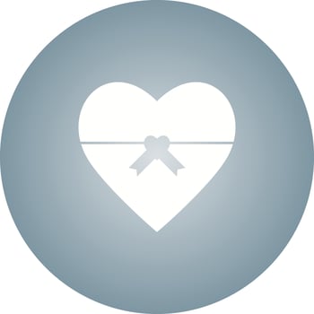 Unique Heart Shaped Gift Vector Glyph Icon