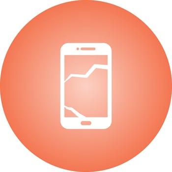 Unique Broken Cell Phone Vector Glyph Icon
