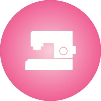Unique Sewing Machine Vector Glyph Icon