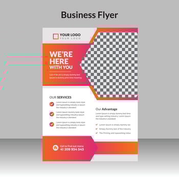 red and pink color creative , minimalistic corporate flyer design template vector