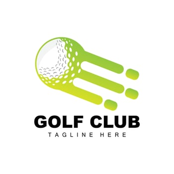 Golf Ball Logo, Vector Stick Golf. Outdoor Sports Game, Discipline Design, Icon Template