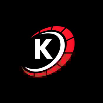 Sport Car Logo On Letter K Speed Concept. Car Automotive Template For Cars Service, Cars Repair With Speedometer Symbol vector