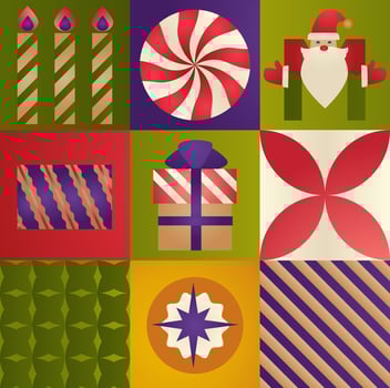 Xmas and New Year celebration prints and tradition vector