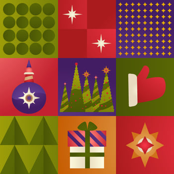 Christmas and new year winter holidays prints vector